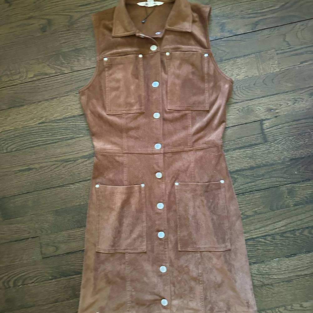 BB Dakota Tan Sleeveless Sheath Dress